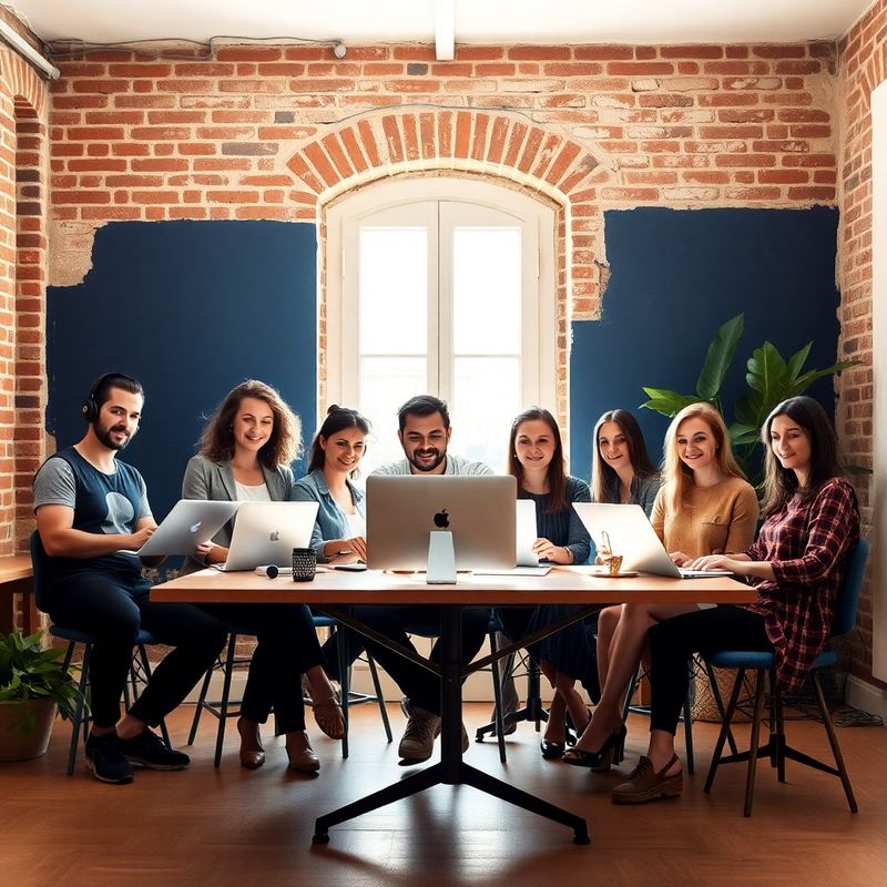 Ritratto di gruppo del team di Officina Greco in studio a Roma
